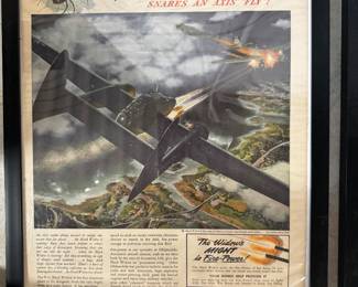 WWII Oldsmobile Widow Aircraft Framed Advertisement