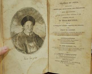 Antiquarian book, 1805 1st Edition, Travels to China. Leather binding.