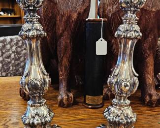 2 gorgeous silver plated candlesticks 19th c