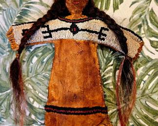 Native American doll with horsehair