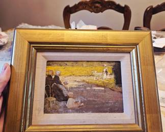 Incredible Late 18th c. original impressionist oil painting, attributed to the Nabis/ Vuillard movement. Signed. This is truly beautiful and historical! And can be yours. For real.