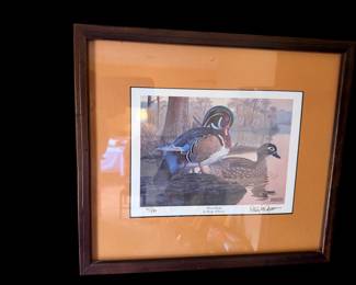 Wood ducks by Randy McGovern, signed and numbered print framed