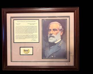 Framed Gen. Robert E Lee and his farewell order