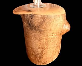 SPINNING  ASPEN WOOD PRODUCTS CO  WOODEN Candle Holder Glass Insert