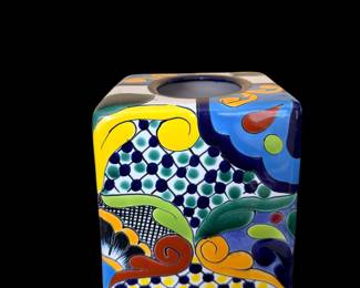 Hand painting, tissue  box signed