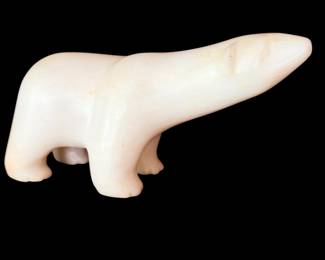 Large 12" Walking Polar Bear - Carved Marble Inuit Carving 