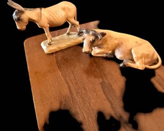 Vintage Anri Hand Craved Wood Nativity Set Made in Italy 