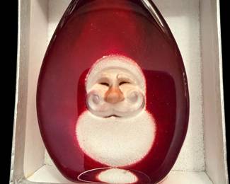 European Crystal Santa Sweden Mats Jonasson Santa Gintage Santa Collectible Santa Vintage Christmas Decor signed