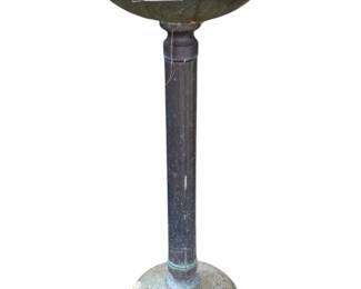 Garden metal birdbath