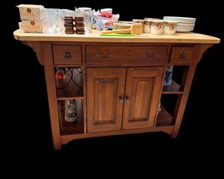 Very nice island on casters with Storage below