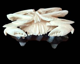 Hand carved ivory crab