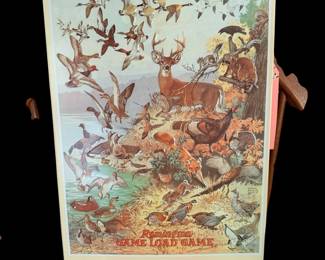 Remington Game Load METAL SIGN poster hunting cabin decor wildlife legend chart