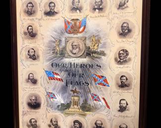 Framed  print our heroes and our flags
