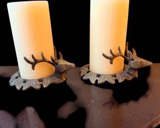 Brass stag candle holders