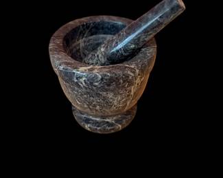Marble mortar and pestle