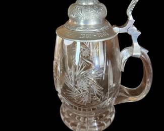Bleikristall German Crystal Lidded Beer Stein