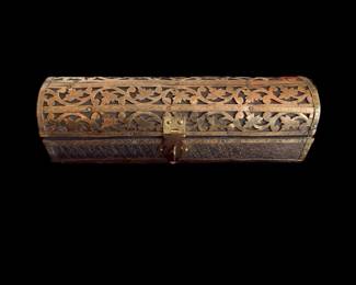 Wood and grass box containing frankincense and Myrrh