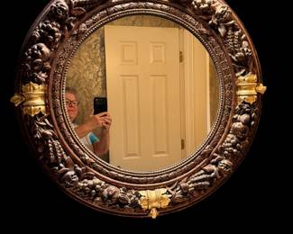 Large Round Ornate Mirror