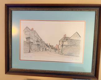 Print Park St Woodstock  signed A Whittlesea 1973