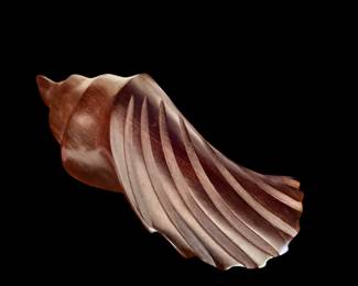 Vintage Ironwood Hand Carved Sea Shell Wood Decor Paperweight Figure - 