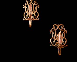 Brass wall sconces
