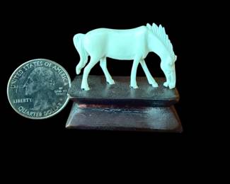 Hand Carved Chinese Ivory Horse on Stand
