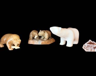 Carved marble bears