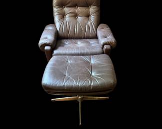 MCM leather swivel chair  and ottoman