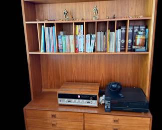 MCM teak shelves with drawers