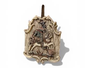 Icon Saint George and the Dragon Art Orthodox Wood /Wax Picture Relief Piece