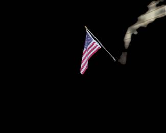 American flag with pole