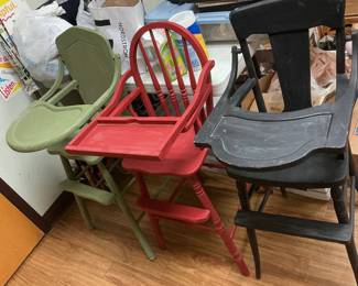 Vintage wooden high chairs