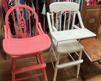 Vintage wooden high chairs