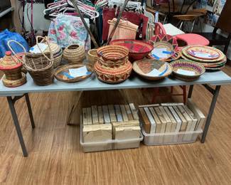 Hand woven Ethnic Baskets/Boxed Collector Plates