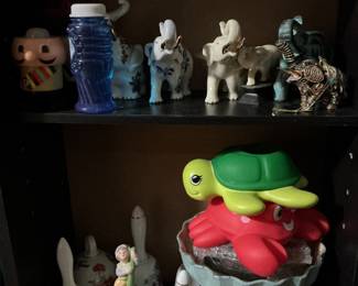 Porcelain bells, elephants & miscellaneous 