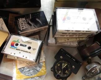 Early Apple stack of software tapes