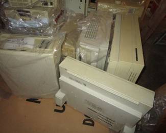 Room full of accessories for computers, software, keyboards etc