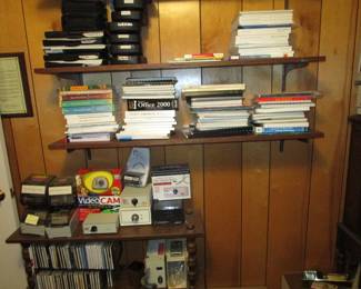 Room full of accessories for computers, software, keyboards etc