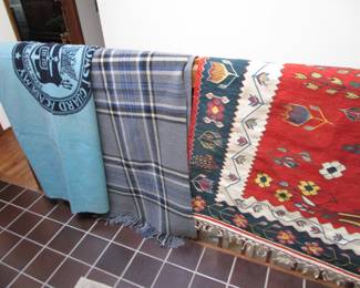 Vintage Coast Guard wool blanket, wool blanket, Turkish carpet