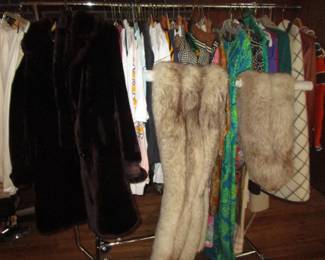 Ladies fur coats and 2 fox stoles