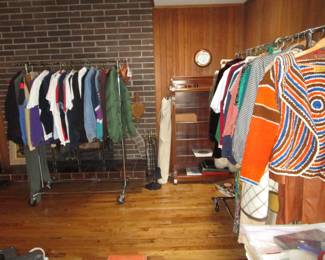 2 racks in main room vintage clothing