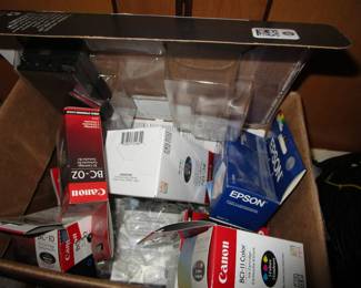 Piles of ink cartridges