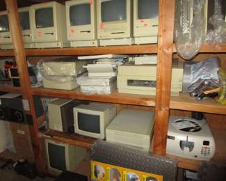 Room of Apple Macintosh vintage computers - all are working condition according to our client