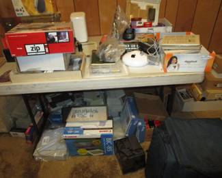 Room full of accessories for computers, software, keyboards etc