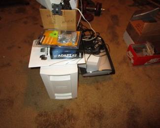 Room full of accessories for computers, software, keyboards etc