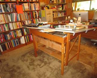 Library, drafting table