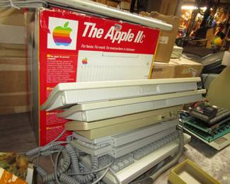 Stacks of Mac keyboards