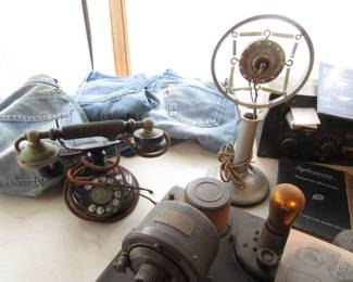 Antique phone, vintage Levi's, Atwater Kent, more
