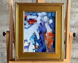 “Quiet Alley”, an original oil on board painting by listed artist, Serguei Novitchkov. Measures in the frame, 19.75” H x 17” W. Signed lower right and again with title on the verso. Accompanied with a certificate of authenticity from the artist. Novitchkov (1969-) was born in Moscow, Russia and graduated from the St. Petersburg Academy of Arts with a degree in “Painting and Composition” under the guidance of Professor Alexey Nikolaevich Sukhovetsky, a people’s artist of the Russian Federation. Serguei’s paintings are primarily dedicated to landscape art, often characterized by romantic, lyrical, and abstract themes, as well as genre painting. For many years, he has actively participated in both online and in-person exhibitions. Since 2000, he has lived and worked in Los Angeles, California.