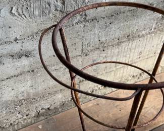 This lot features Hungarian iron wash stand circa 1940s. Can be used as a beautiful garden planter! This stand measures, 30” H.